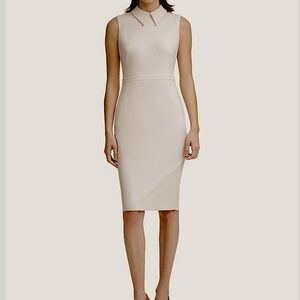 NWT Calvin Klein Collared sheath dress.  Bone, neutral color